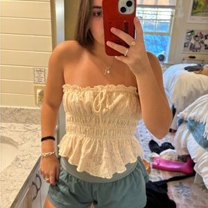 Cream lace corset top